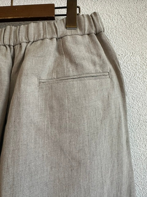 maison de soilメゾンドソイル　 40s FRENCH LINEN DYED CANVAS 2TUCK WIDE EASY PANTS　GNMDS2502FL
