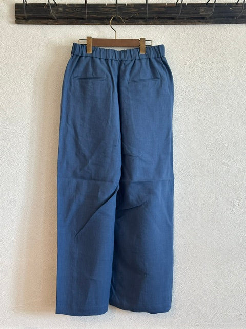 maison de soilメゾンドソイル　 40s FRENCH LINEN DYED CANVAS 2TUCK WIDE EASY PANTS　GNMDS2502FL