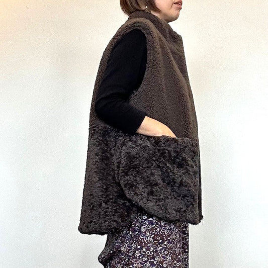 WHYTO  eco fur combination vest          WHT25FJK4045