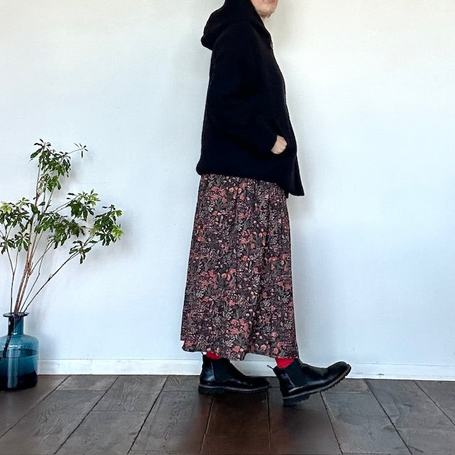 SOILソイル　 60s CAMBRIC FLOWER PRINT GATHERED SKIRT　NSL25595