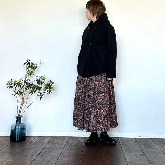 SOILソイル　 60s CAMBRIC FLOWER PRINT GATHERED SKIRT　NSL25595
