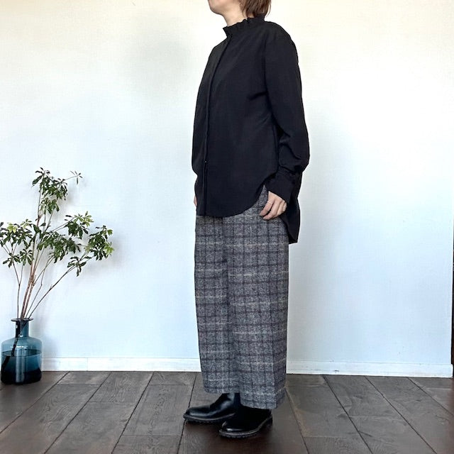 maomadeマオメイド　コットンチェックワイドパンツ　　541319