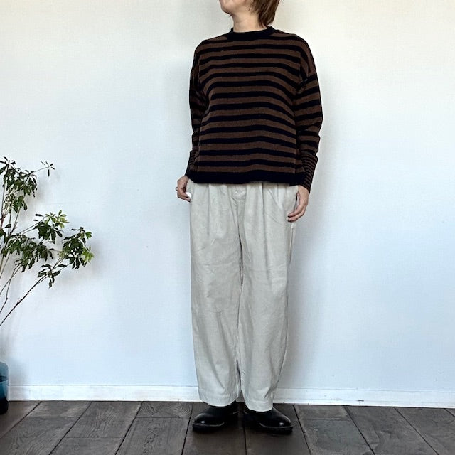 mao madeマオメイド　バックスリットボーダープルオーバーニット　541138