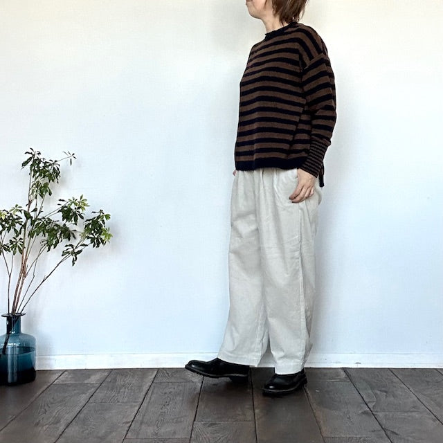 mao madeマオメイド　バックスリットボーダープルオーバーニット　541138