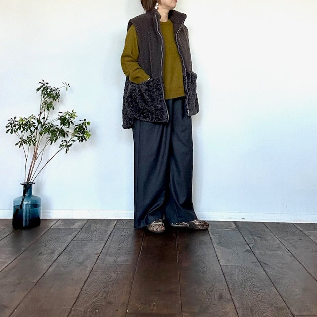 YARRAヤラ　ラクーンブレンドニットプルオーバー　1552-278