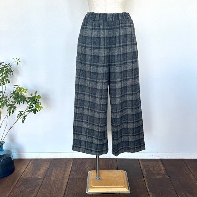 maomadeマオメイド　コットンチェックワイドパンツ　　541319