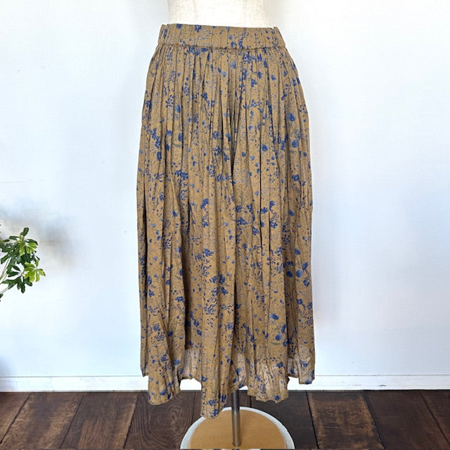 SOILソイル 60s CAMBRIC FLOWER PRINT GATHERED SKIRT NSL25595