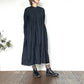 maison de soil メゾンドソイル　HANDWOVEN HEAVY COTTON PLAIN MINI PINTUCK BANDED COLLAR SHIRT DRESS　INMDS25724　