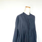 maison de soil メゾンドソイル　HANDWOVEN HEAVY COTTON PLAIN MINI PINTUCK BANDED COLLAR SHIRT DRESS　INMDS25724　