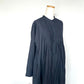 maison de soil メゾンドソイル　HANDWOVEN HEAVY COTTON PLAIN MINI PINTUCK BANDED COLLAR SHIRT DRESS　INMDS25724　