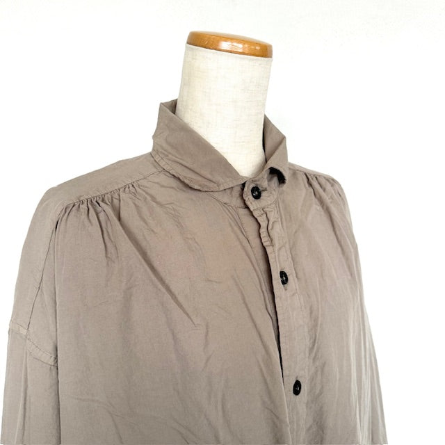 ARMEN   40s POPLIN OVER DYE WORK GATHERED SHIRT DRESS  （ワンピース）INAM2555PD