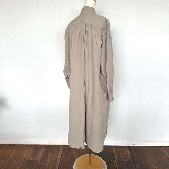 ARMEN   40s POPLIN OVER DYE WORK GATHERED SHIRT DRESS  （ワンピース）INAM2555PD