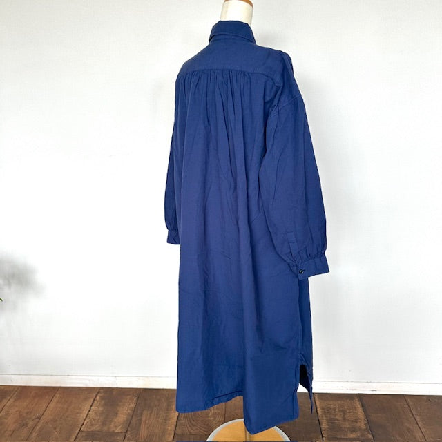 ARMEN   40s POPLIN OVER DYE WORK GATHERED SHIRT DRESS  （ワンピース）INAM2555PD