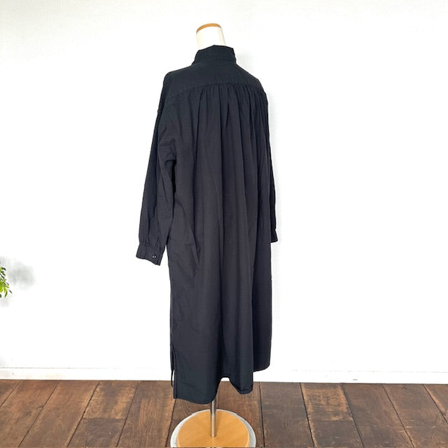 ARMEN   40s POPLIN OVER DYE WORK GATHERED SHIRT DRESS  （ワンピース）INAM2555PD