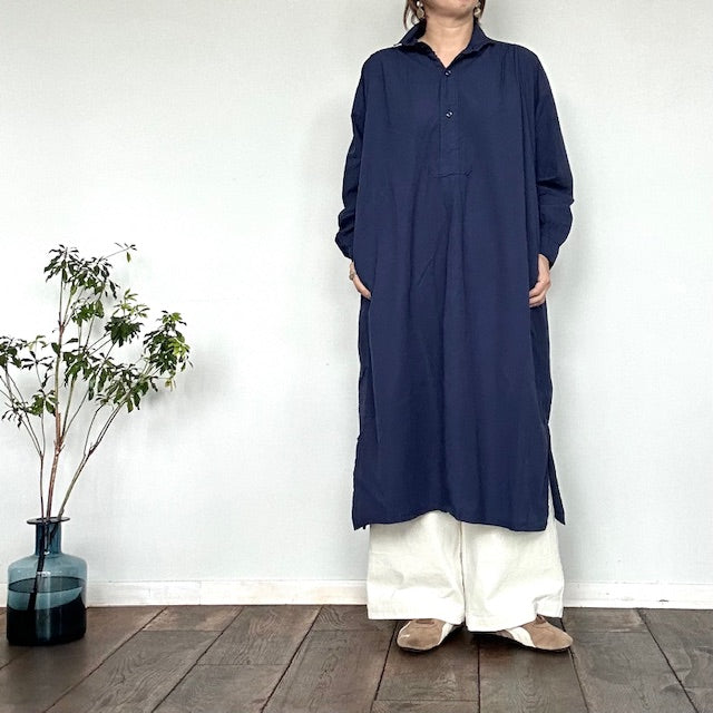 ARMEN   40s POPLIN OVER DYE WORK GATHERED SHIRT DRESS  （ワンピース）INAM2555PD