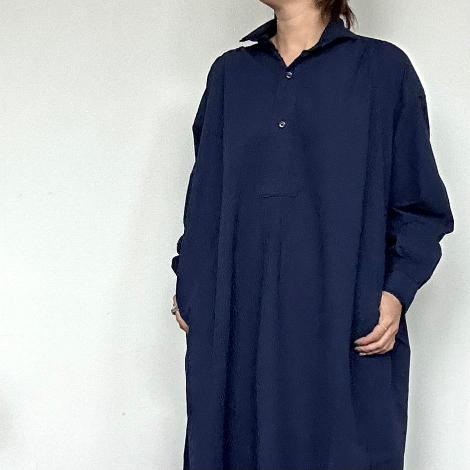 ARMEN   40s POPLIN OVER DYE WORK GATHERED SHIRT DRESS  （ワンピース）INAM2555PD
