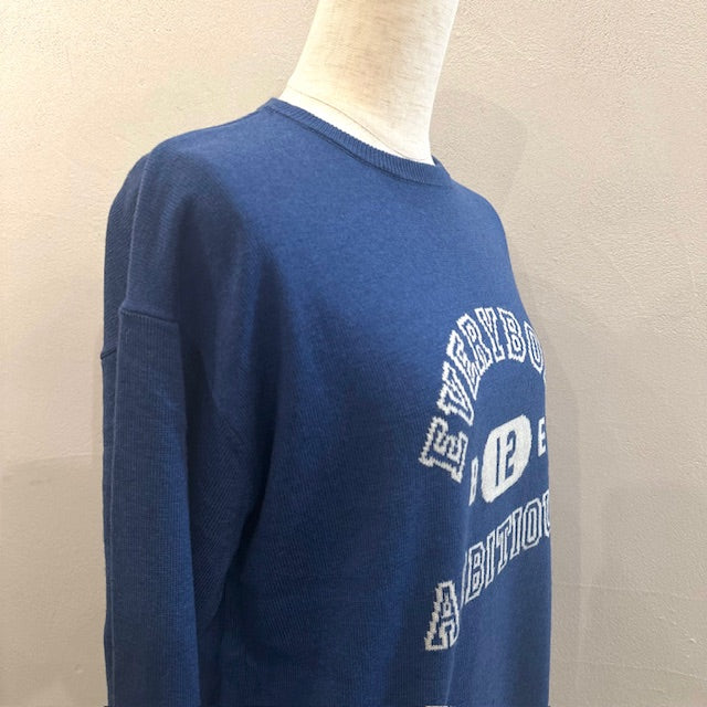 mao made　カシミヤブレンド カレッジロゴジャガードプルオーバーニット　　551116