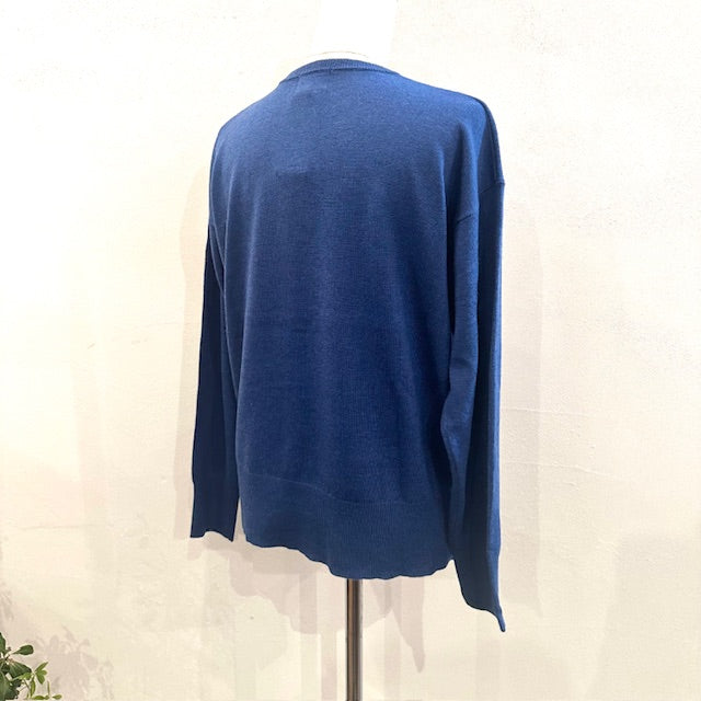 mao made　カシミヤブレンド カレッジロゴジャガードプルオーバーニット　　551116