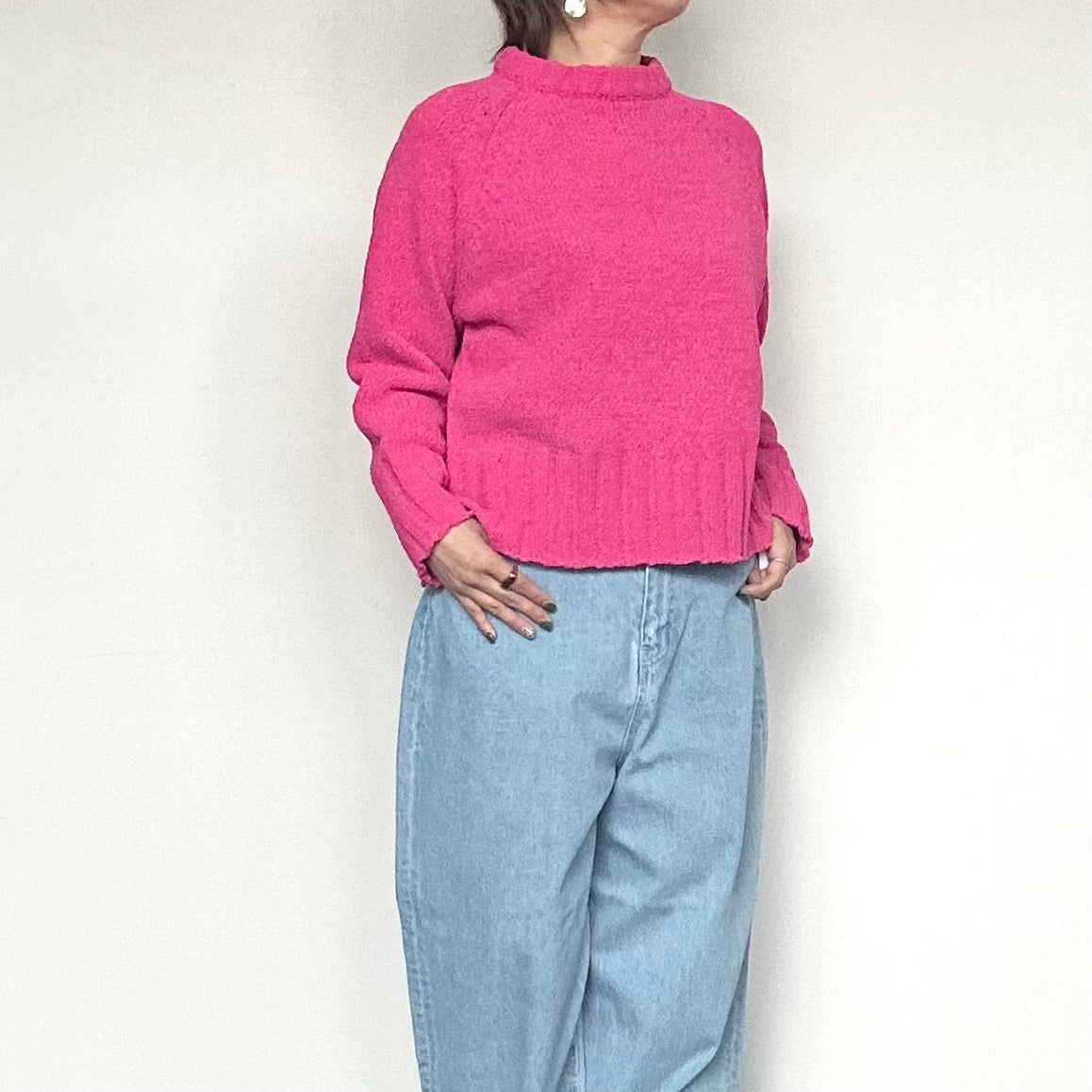 mao made　ざっくりローゲージ クルーネックプルオーバー   551111