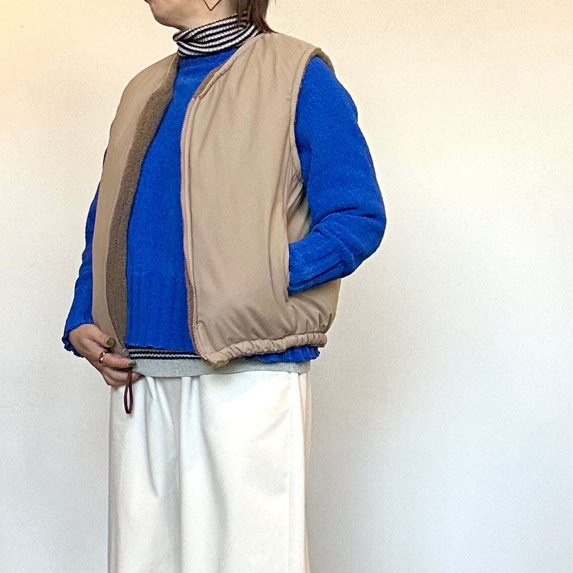 lellilレリル　ボアリバーシブル２WAYベスト　　12552814