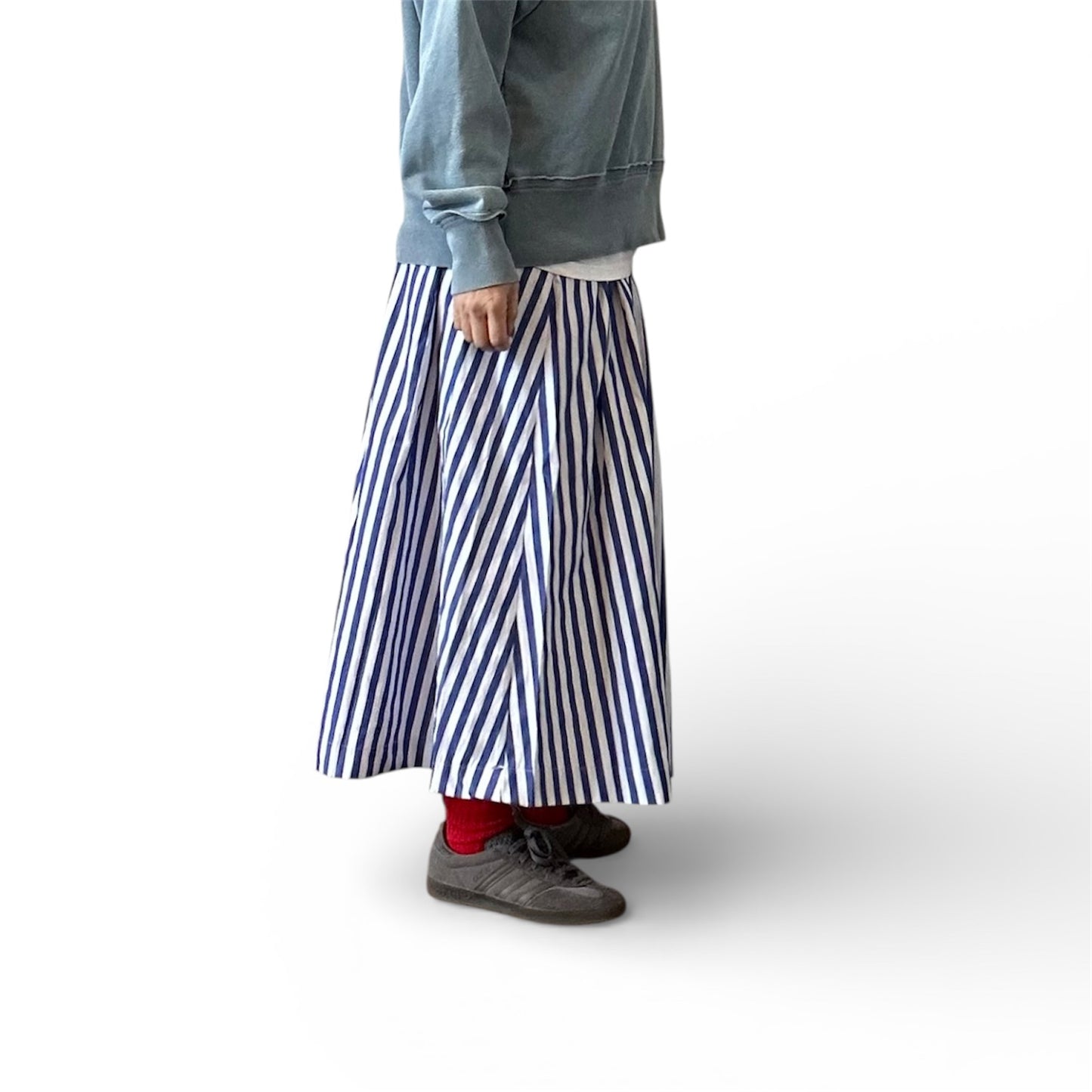 PONT DE CHALONS　先染めタックギャザーマキシスカート　　22610717