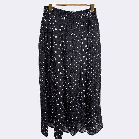 SOIL   80s COTTON VOILE DOT PRINT PATCHWORK GATHERED SKIRT　　NSL26057