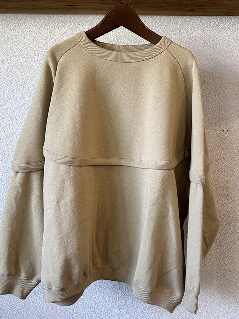 裏起毛切替スウェット ベージュ