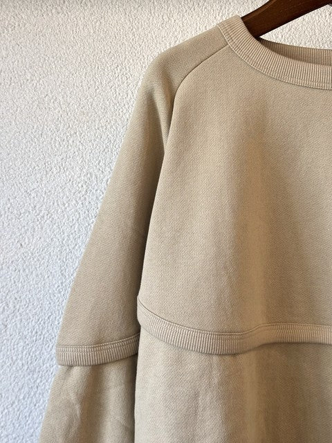 裏起毛切替スウェット ベージュ