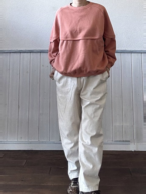 裏起毛切替スウェット サーモン着用