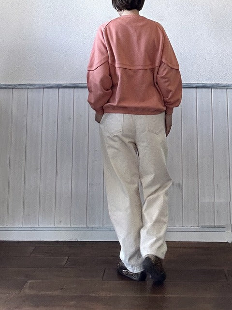 裏起毛切替スウェット サーモン着用