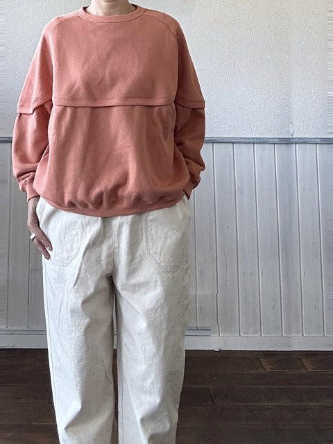 裏起毛切替スウェット サーモン着用