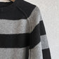 （g）グラム シェパードボーダーニット ブラック 肩と身頃のボーダー