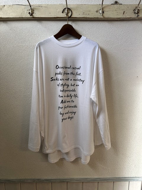 （g）グラム オーバー天竺 プリントTシャツ ホワイト 前