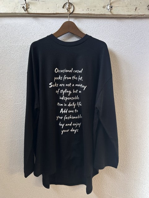 （g）グラム オーバー天竺 プリントTシャツ ブラック 前